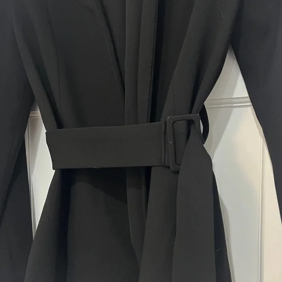 Elegant Black Belted Blazer by krisa - Picture 4 of 4